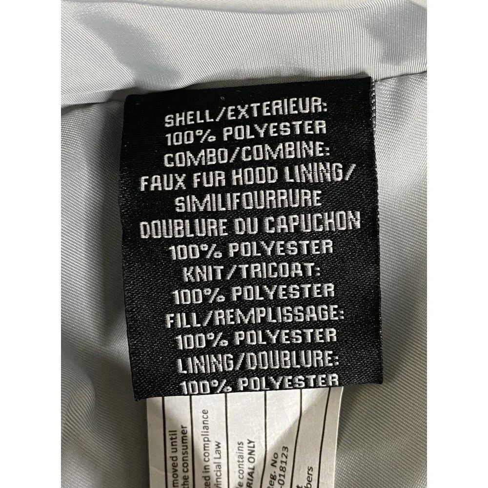 Bagatelle Sport Womens Grey Utility Faux Shearling Lined Hood Puffer‎ Coat SZ M